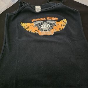 Gildan Black and Orange Graphic Tank Top